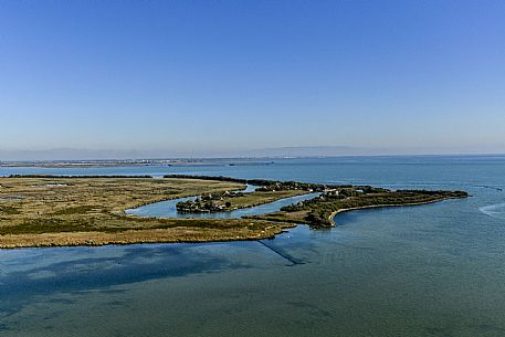 Aereal view of laguna di Marano